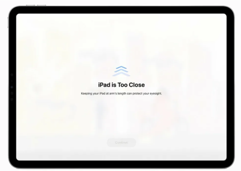 an image of Ipad displaying too close
